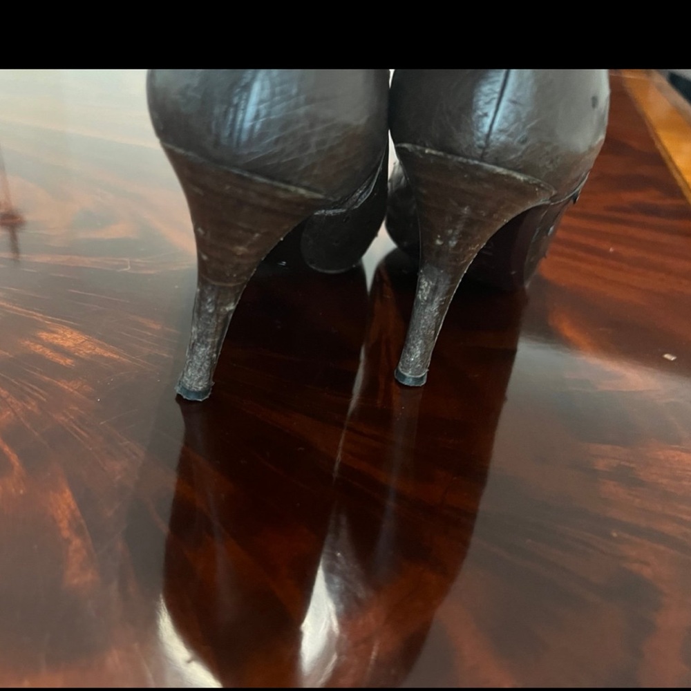 Cole Haan Ostrich Brown Leather Boots - Picture 7 of 10